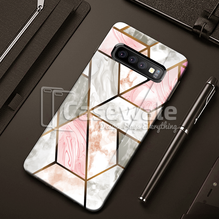 Cosmo Marble Pattern Glass Case for Galaxy S10/ S10 Plus