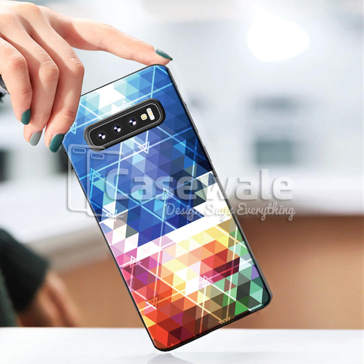 Prism Marble Pattern Glass Case for Galaxy S10/ S10 Plus