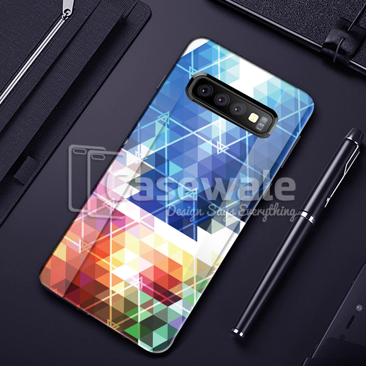 Prism Marble Pattern Glass Case for Galaxy S10/ S10 Plus