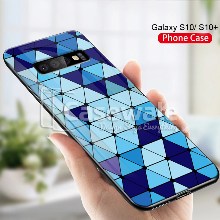 Spheres Blue Marble Pattern Glass Case for Galaxy S10/ S10 Plus