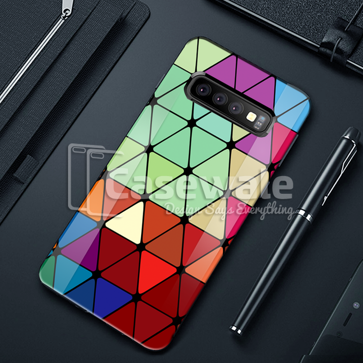 Adobe Color Marble Pattern Glass Case for Galaxy S10/ S10 Plus
