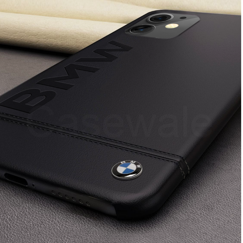 Genuine Leather Case with BMW Logo Imprint for iPhone 12 Series