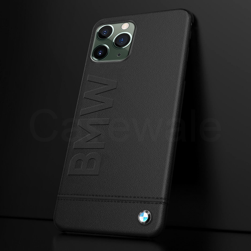 Genuine Leather Case with BMW Logo Imprint for iPhone 12 Series