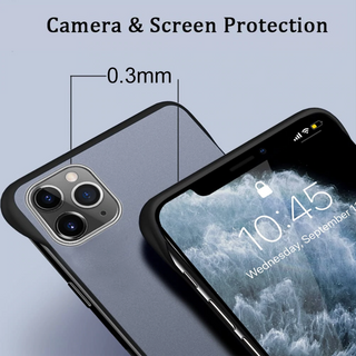 Luxury Frameless Semi Transparent Ring Finger Case for iPhone 11 Series