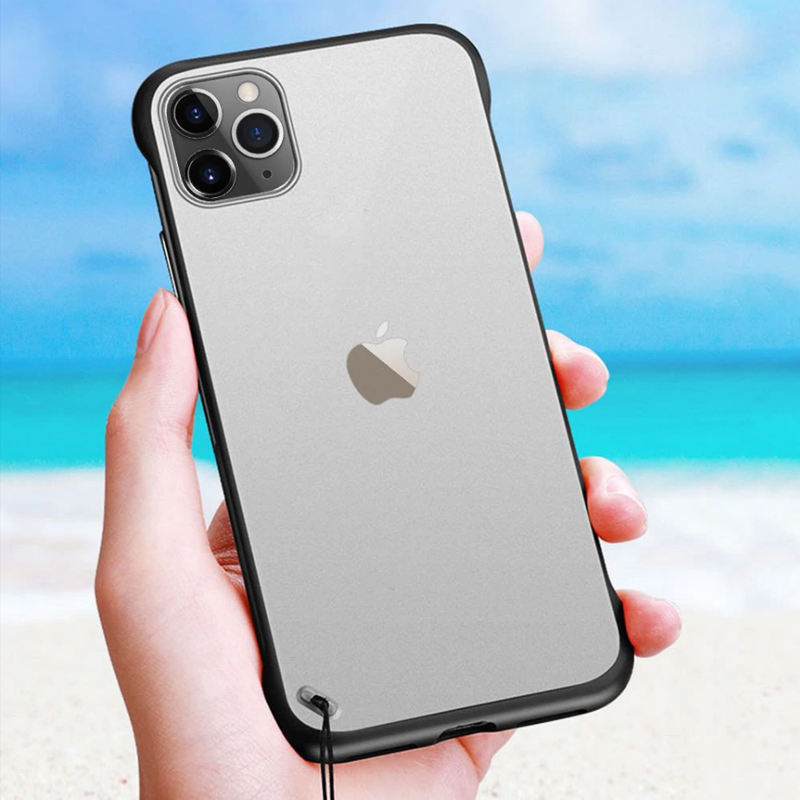 Luxury Frameless Semi Transparent Ring Finger Case for iPhone 11 Series