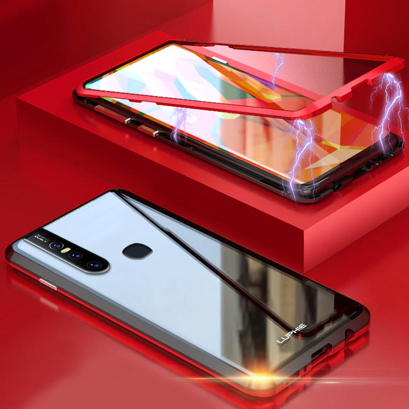 LUPHIE 2nd Generation Dual Color Magnetic Glass Case for VIVO V15 Pro