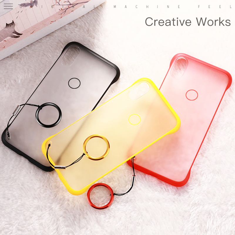Luxury Frameless Semi Transparent Ring Finger Case for REDMI NOTE 7 / 7 Pro