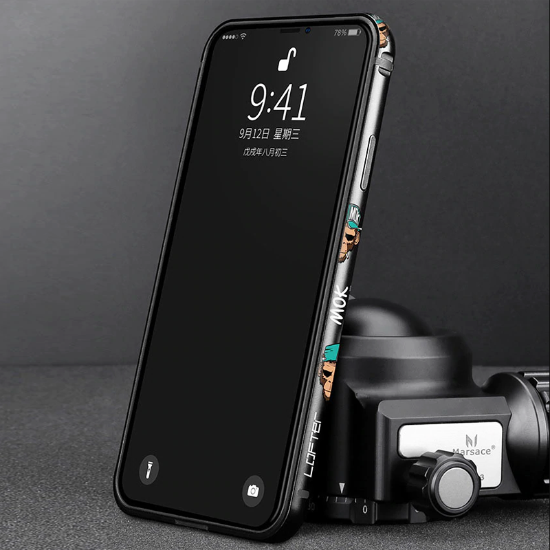 Cartoon Aluminum Silicone Frame Case for iPhone 11 Series