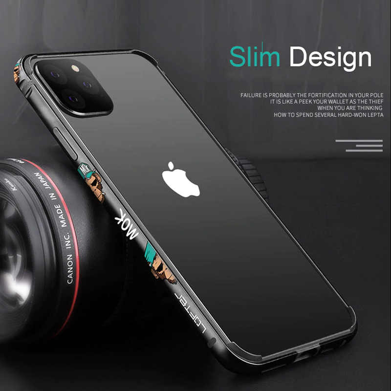 Cartoon Aluminum Silicone Frame Case for iPhone 11 Series