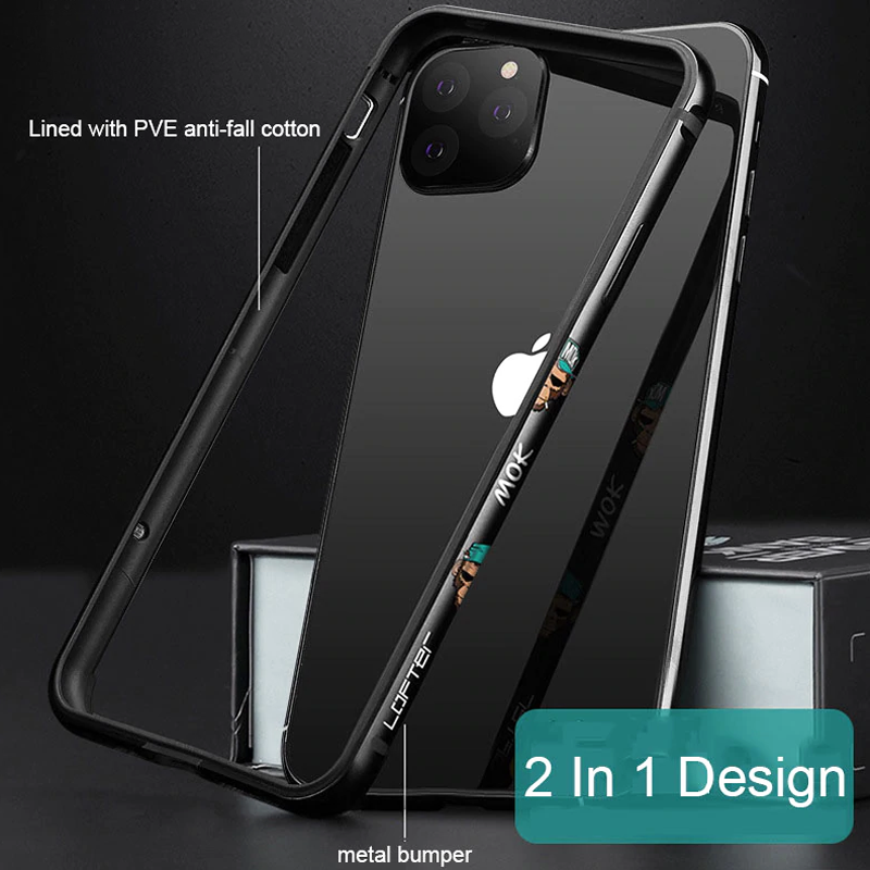 Cartoon Aluminum Silicone Frame Case for iPhone 11 Series