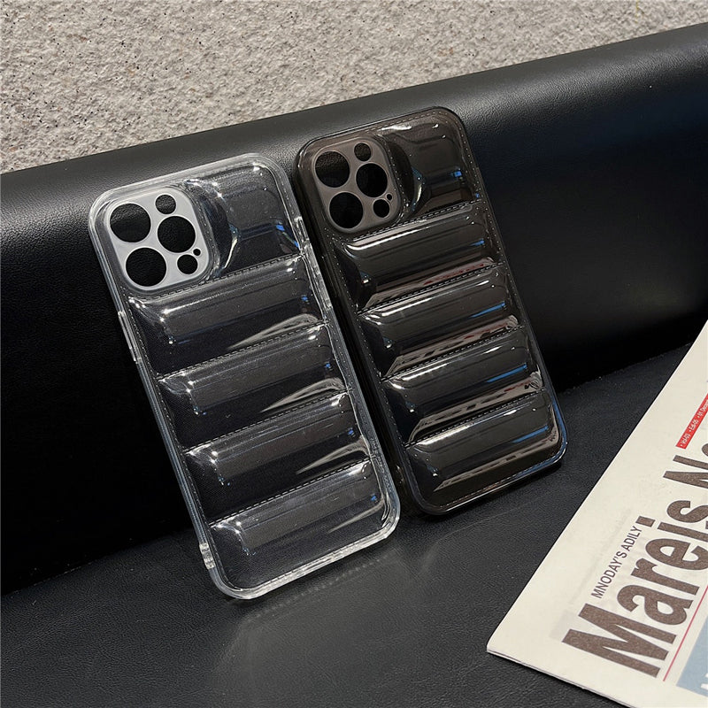 iPhone 14 Series New Fashion Down Transparent Jacket Puffer Case
