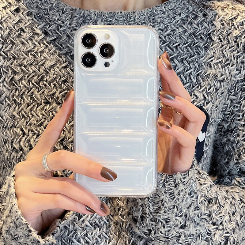 iPhone 14 Series New Fashion Down Transparent Jacket Puffer Case