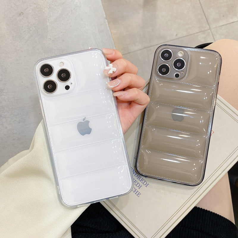 iPhone 14 Series New Fashion Down Transparent Jacket Puffer Case