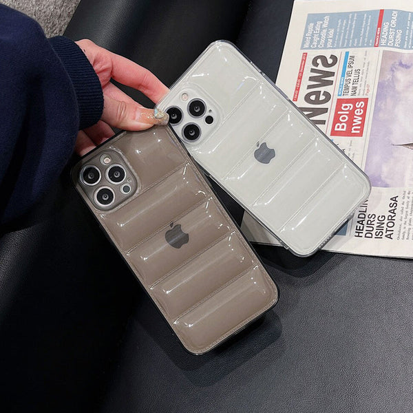 iPhone 14 Series New Fashion Down Transparent Jacket Puffer Case
