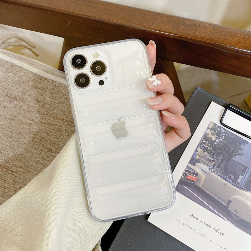 iPhone 14 Series New Fashion Down Transparent Jacket Puffer Case