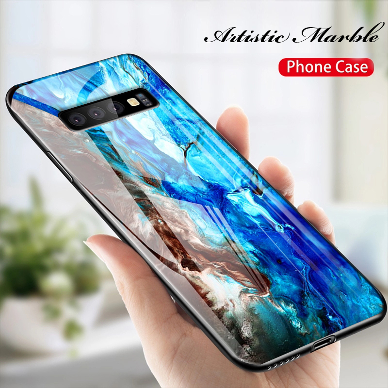 Luxury Artistic Marble Protective Glass Case ( SALE )