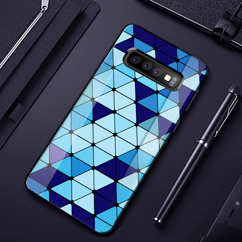 Spheres Blue Marble Pattern Glass Case for Galaxy S10/ S10 Plus