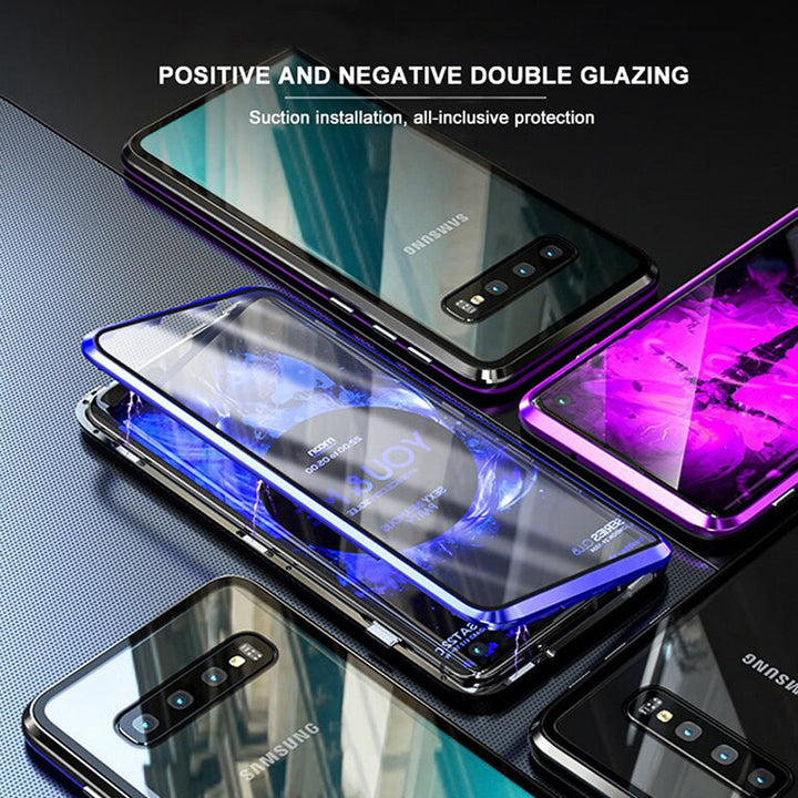 Double Sided Aluminum Metal Glass Case for Galaxy S10/ S10 Plus