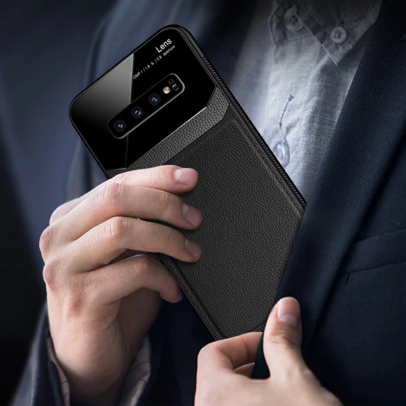 Leather Lens Luxury Card Holder Case For Galaxy S10/ S10 Plus