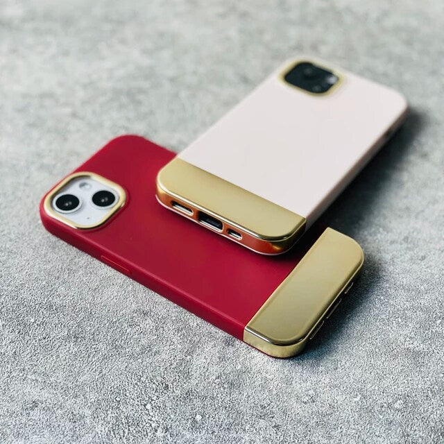 iPhone 13 Series Luxury Gold Plated Ring Case