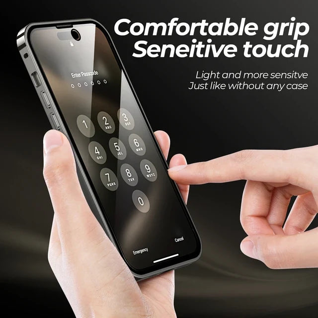iPhone 15 Series Strong Magnetic Wireless Charging Double Protection Glass Case