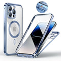 iPhone 15 Series Strong Magnetic Wireless Charging Double Protection Glass Case