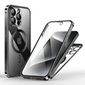 iPhone 15 Series Strong Magnetic Wireless Charging Double Protection Glass Case