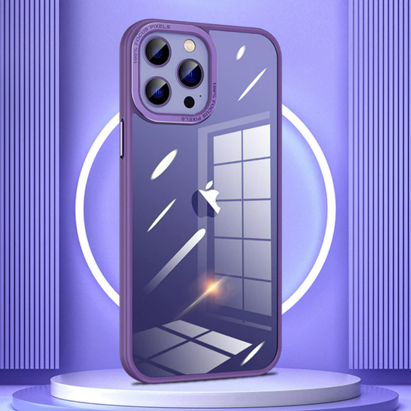 iPhone 14 Series Luxury Shockproof Acrylic Case with Metal Camera Protection