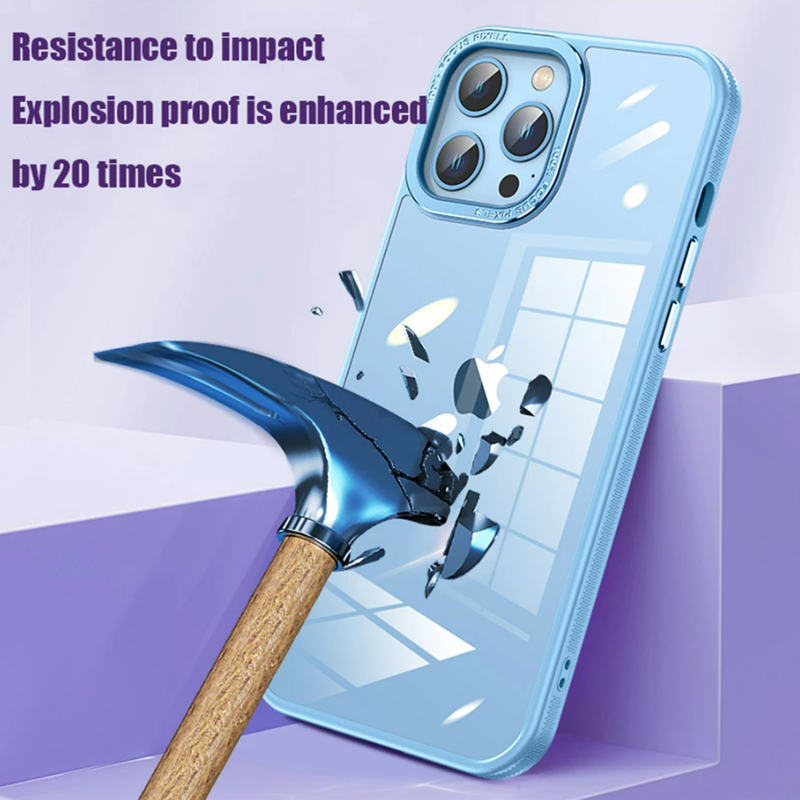 iPhone 14 Series Luxury Shockproof Acrylic Case with Metal Camera Protection