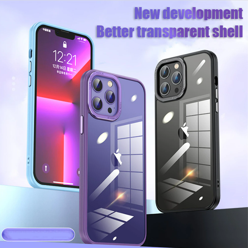 iPhone 14 Series Luxury Shockproof Acrylic Case with Metal Camera Protection