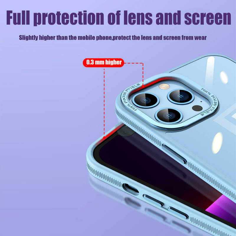 iPhone 14 Series Luxury Shockproof Acrylic Case with Metal Camera Protection