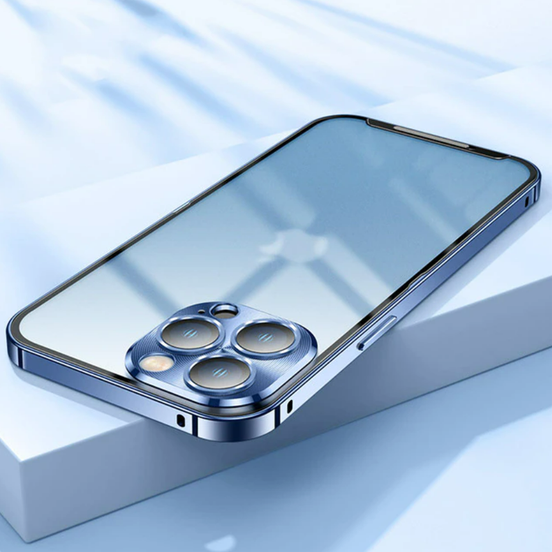 iPhone 14 Series Metal Lock Bumper Case with Lens Ring Protection