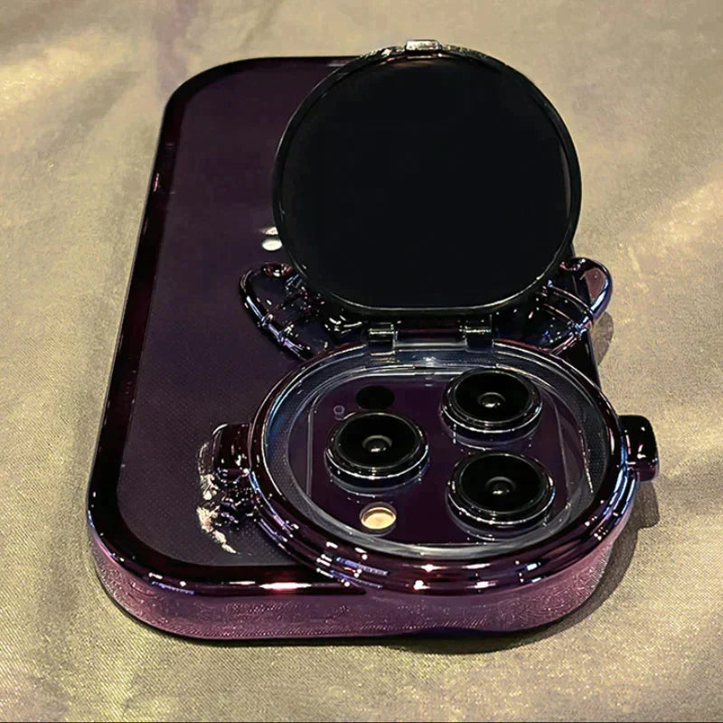 iPhone Series Astronaut Lens Bracket Electroplated Phone Case
