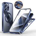 iPhone 15 Series Strong Magnetic Wireless Charging Double Protection Glass Case