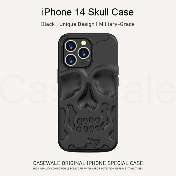 iPhone 14 Series New Electroplating Unique Skull Phone Case