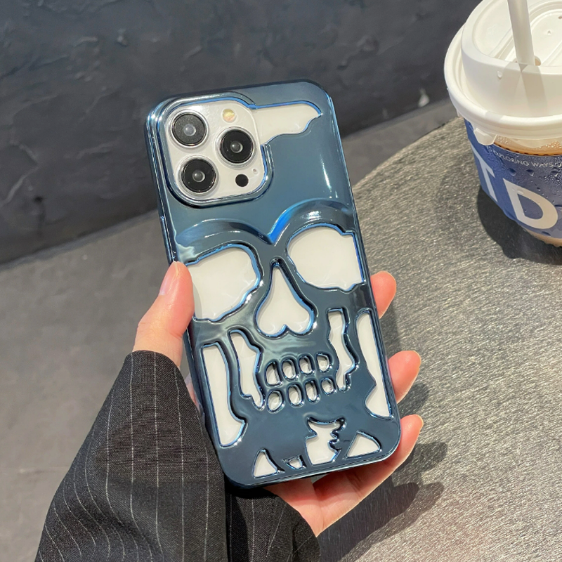 iPhone 14 Series New Electroplating Unique Skull Case