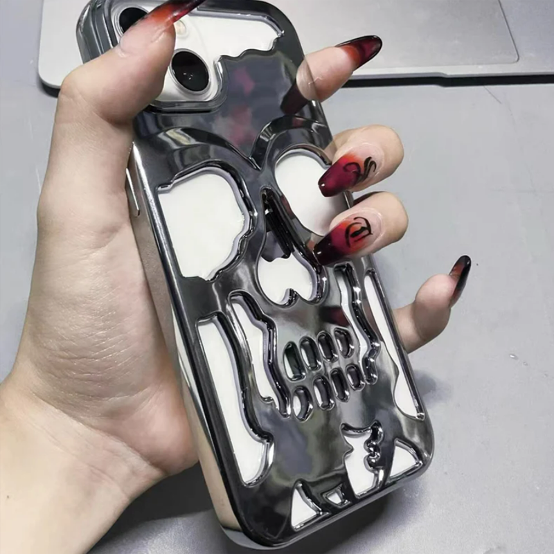 iPhone 14 Series New Electroplating Unique Skull Case