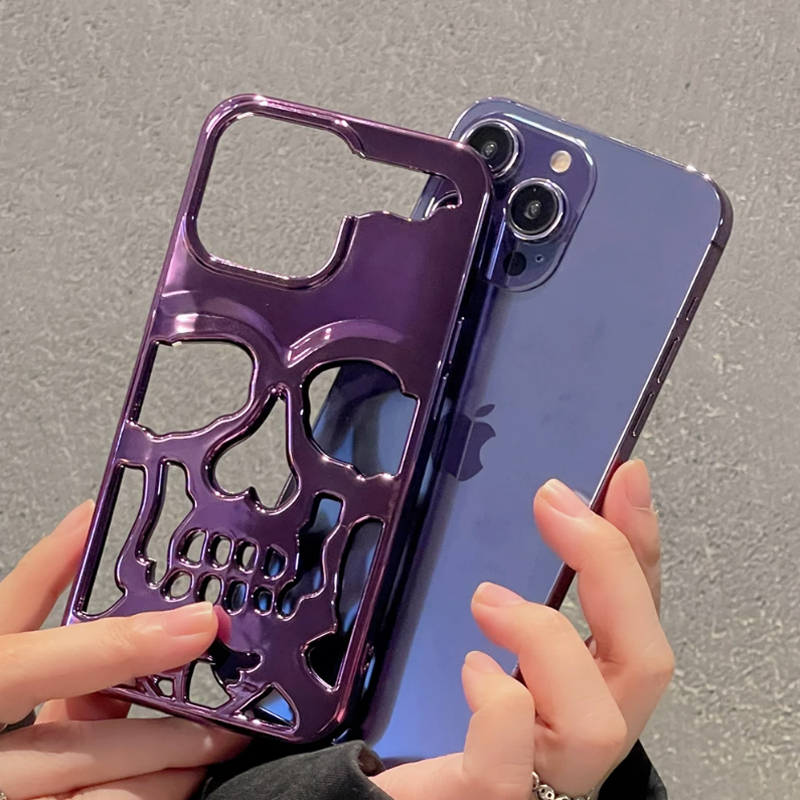 iPhone 14 Series New Electroplating Unique Skull Case
