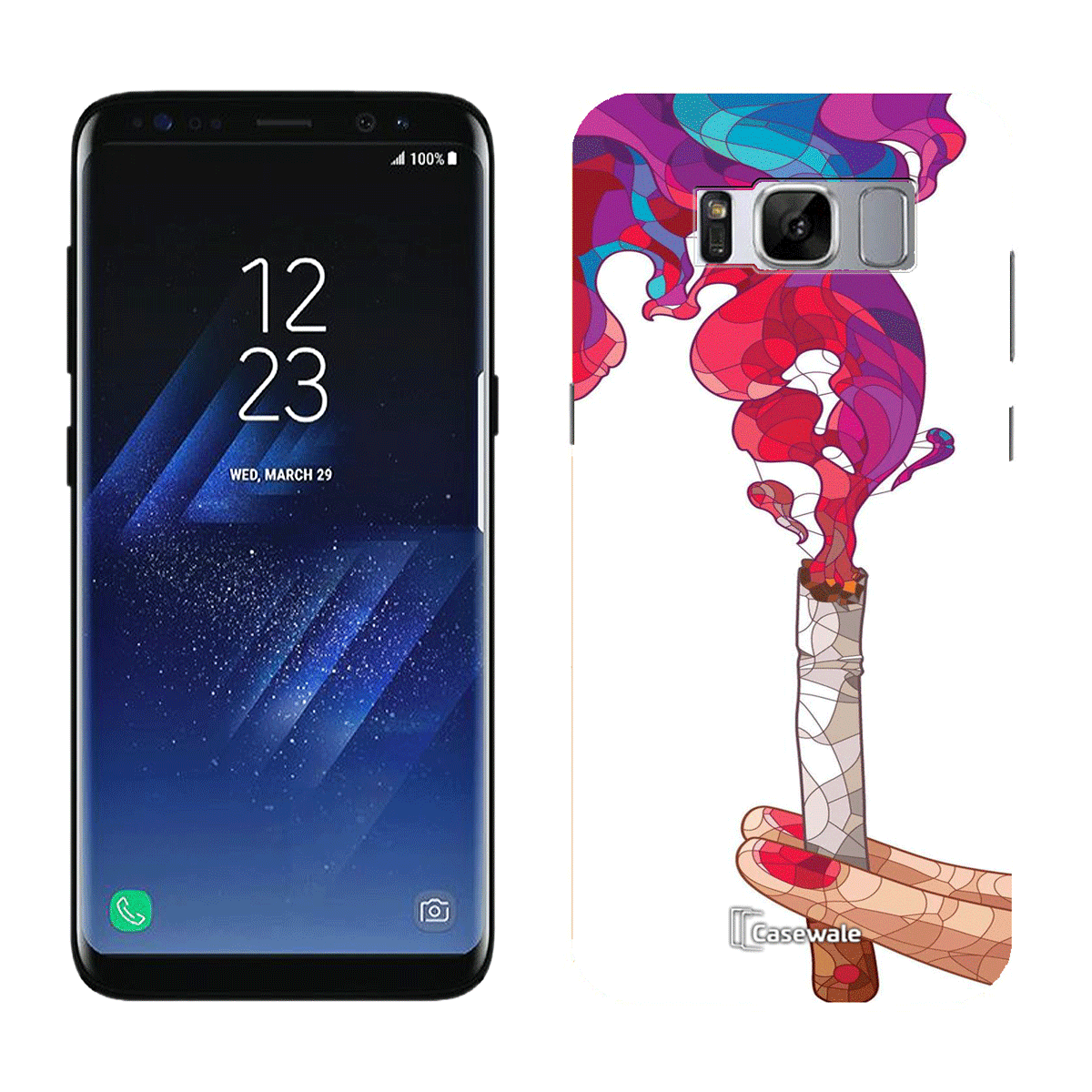 Smoke Painting Printed Cover for Galaxy S8
