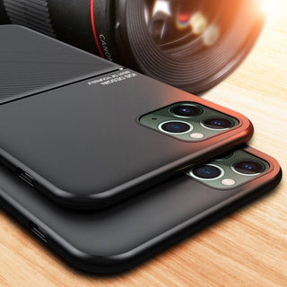 IQS Design Soft Leather Texture Case with Magnetic Car Vent For iPhone 11 Series