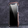 Luxury Metal Aluminum Wood Protective Bumper Case for iPhone X, Xs ,XR or Xs Max