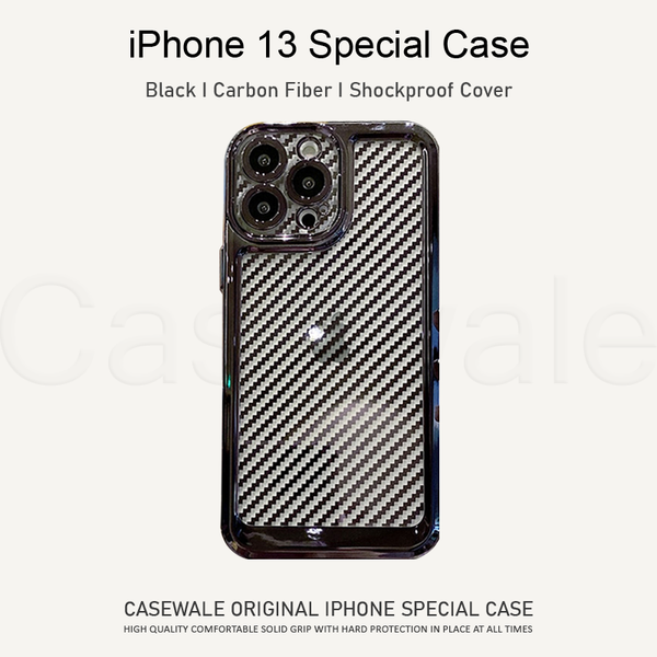 iPhone 13 Series Luxury Transparent Carbon Fiber Shockproof Case