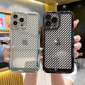 iPhone 14 Series Luxury Transparent Carbon Fiber Shockproof Case