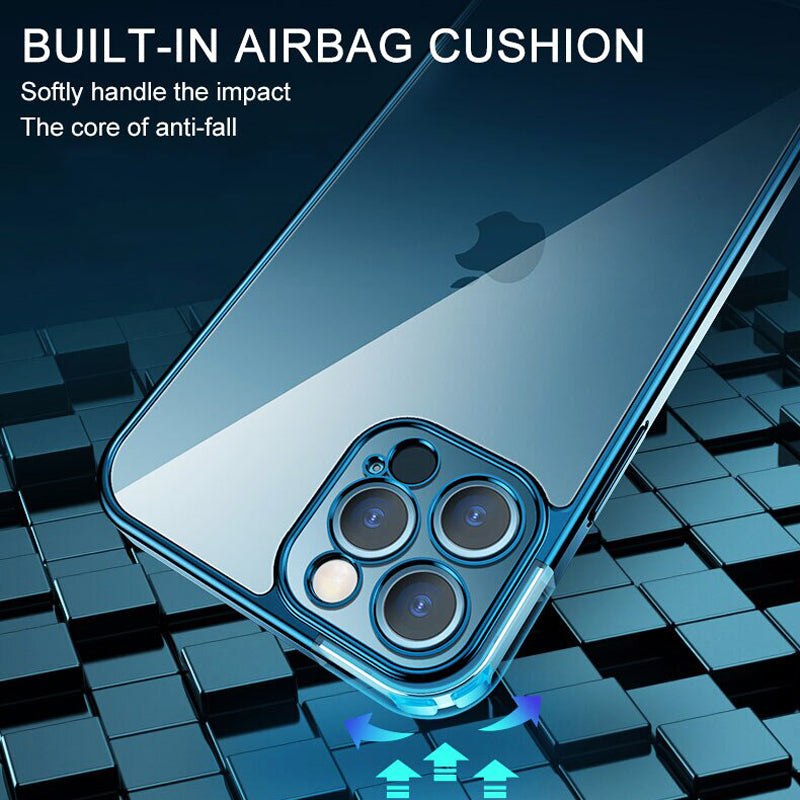 iPhone 14 Series Luxury Plating Square Frame Bumper Case
