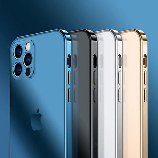 iPhone 14 Series Luxury Plating Square Frame Bumper Case