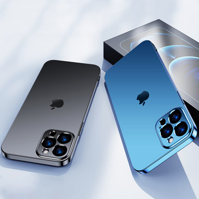 iPhone 14 Series Luxury Plating Square Frame Bumper Case