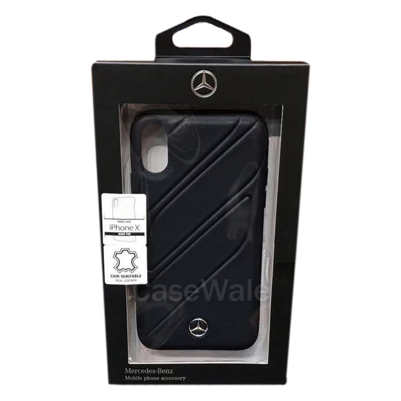 Mercedes Benz ORGANIC I Genuine Leather Hard Case for iPhone XS