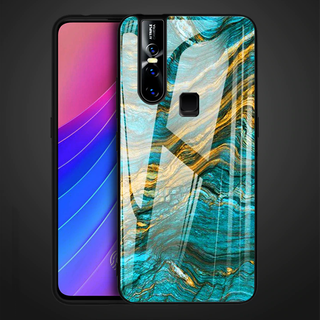 Luxury Artistic Marble Glass Case for Vivo V15