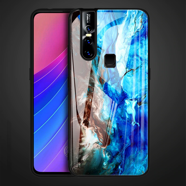 Luxury Artistic Marble Glass Case for Vivo V15