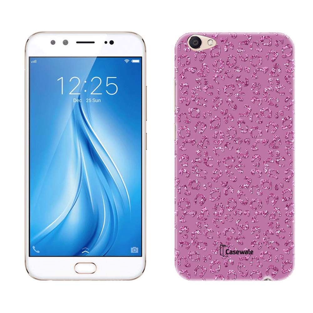 Pink Light Glitter Printed Cover for Vivo V5 Plus